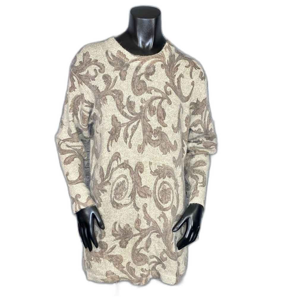 Yarnworks Silk Sweater VTG Crew Neck Longer Length Soft Cozy Winter Wear SZ Sm